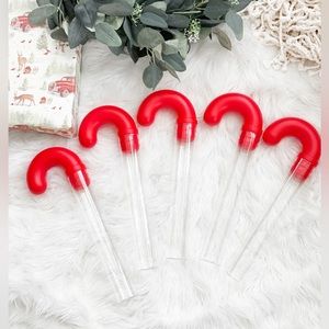 Candy Cane Tube BPA-Free Plastic Container - set of 5